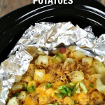 These Slow Cooker Bacon Ranch Potatoes are one of my favorite easy slow cooker recipes