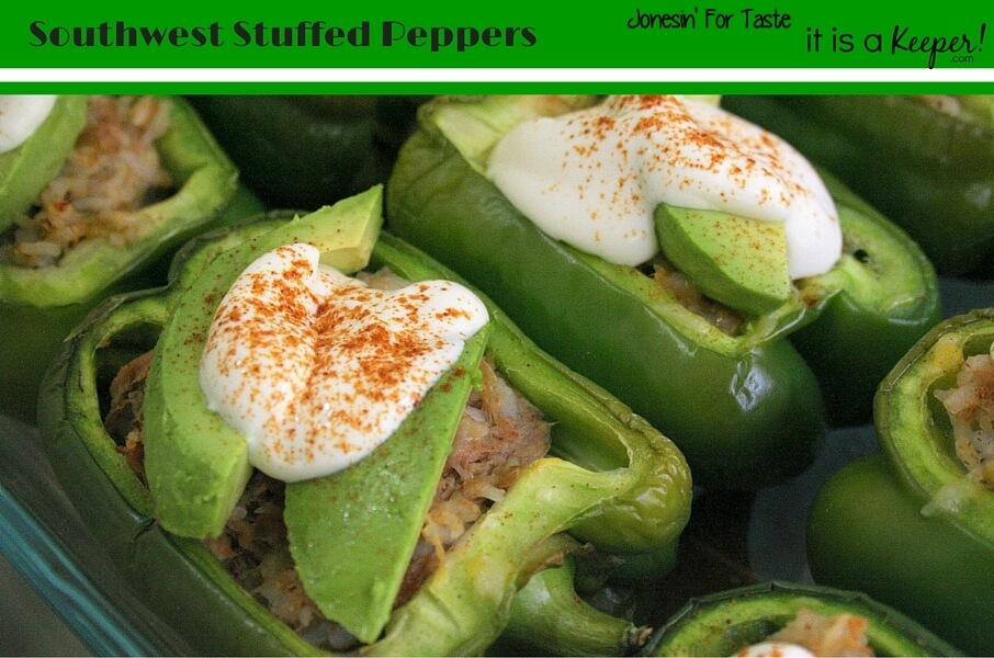 Use up leftovers and make this scrumptious Southwest Stuffed Peppers.