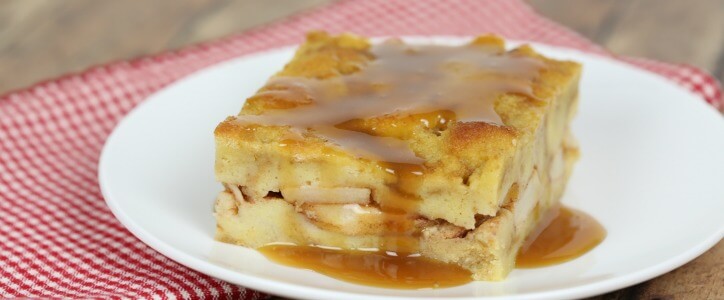 Apple Bread Pudding with Caramel Bourbon Sauce Easy Dessert Recipe