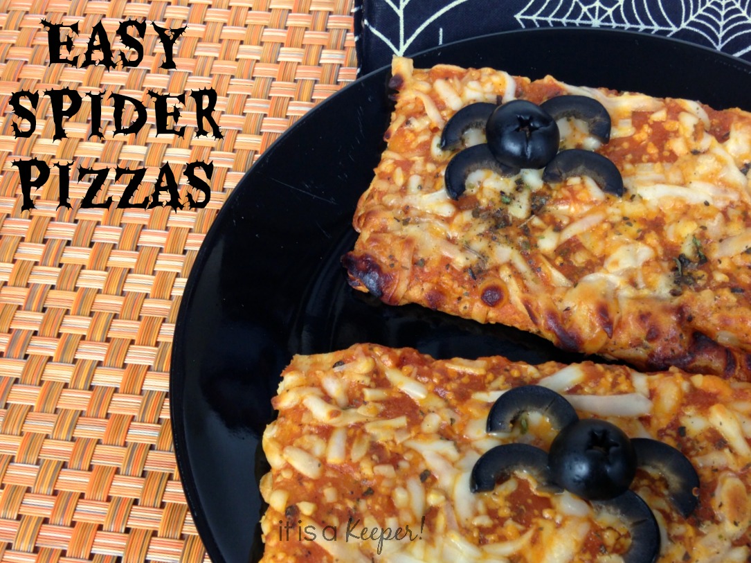 Halloween Treat Recipes  Easy Spider Pizzas 