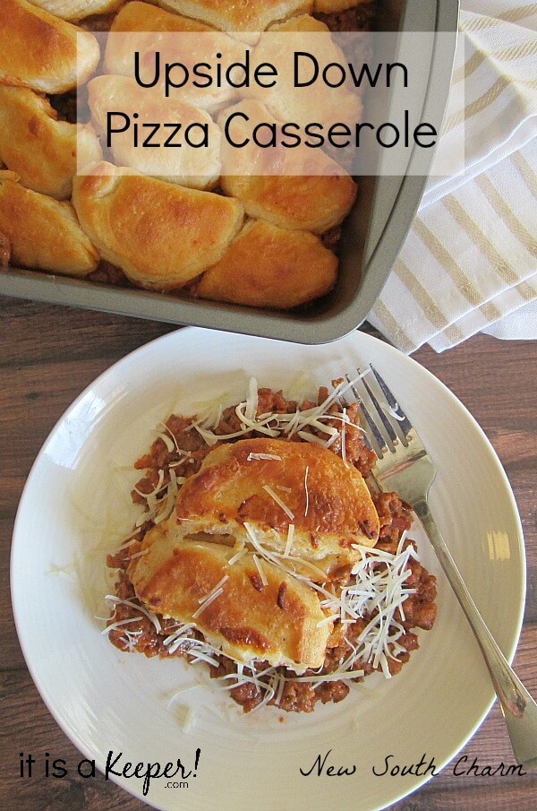 This Upside Down Pizza Casserole is an easy comfort food recipe