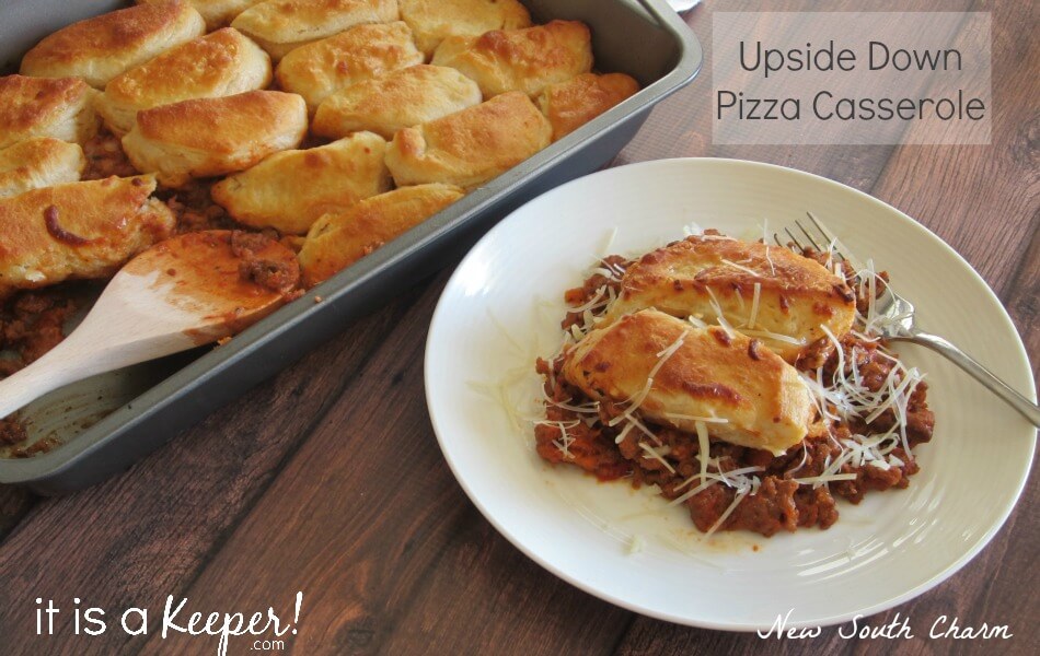 This Upside Down Pizza Casserole is an easy comfort food recipe