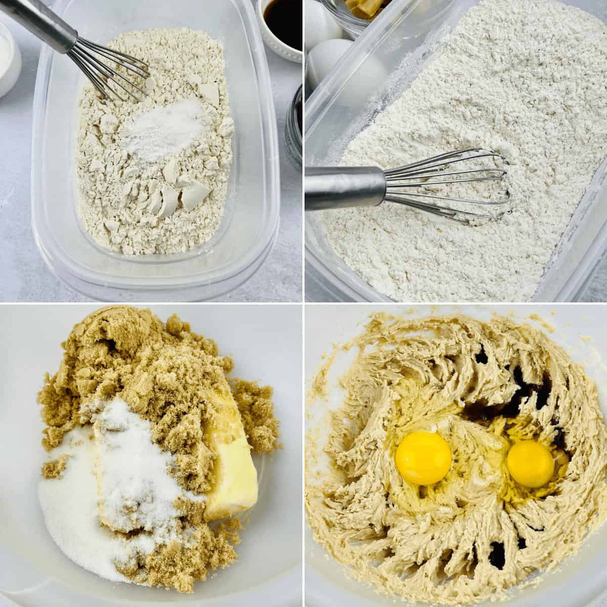 Mixing the cookie dough.