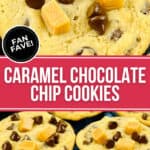 a closeup on one and a tray of the other cookies.