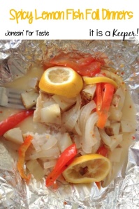 Easy to throw together and with no mess these Spicy Lemon Foil Fish Dinners are perfect for busy weeknights and completely customizable for picky eaters.