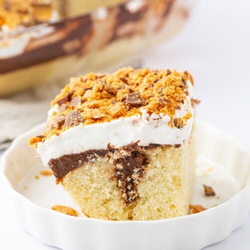 A slice of the finished cake.