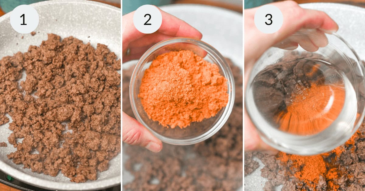 A colorful collage of taco and egg roll food in a bowl.