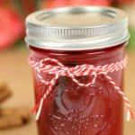 Cranberry Moonshine with twine around the jar.