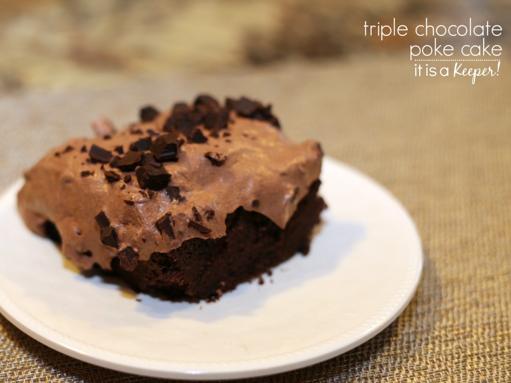 Triple Chocolate Poke Cake - this easy dessert recipe is made for chocoholics 