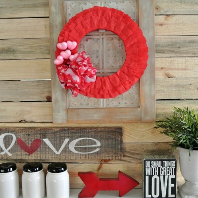 This Valentine wreath is a quick and easy DIY project you can make in under an hour.