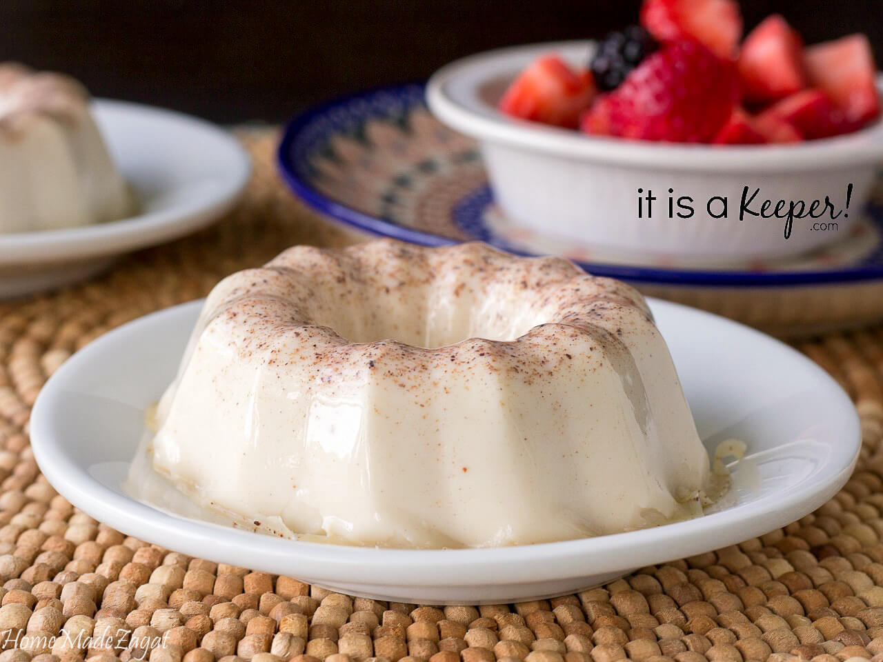 Coconut BlancMange recipe - a Caribbean inspired pudding served with fresh fruit is a decadent spring dessert