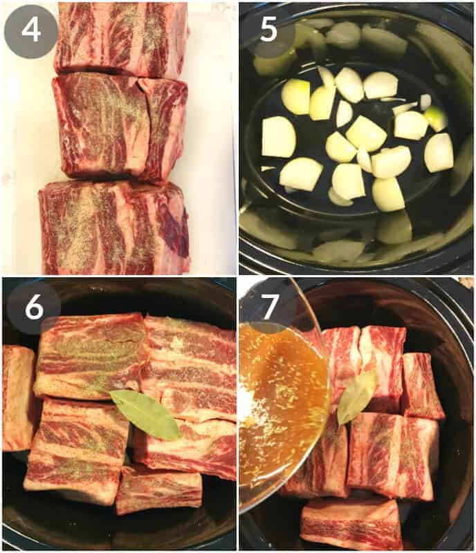 step by step photos for making crock pot short ribs braised in beer