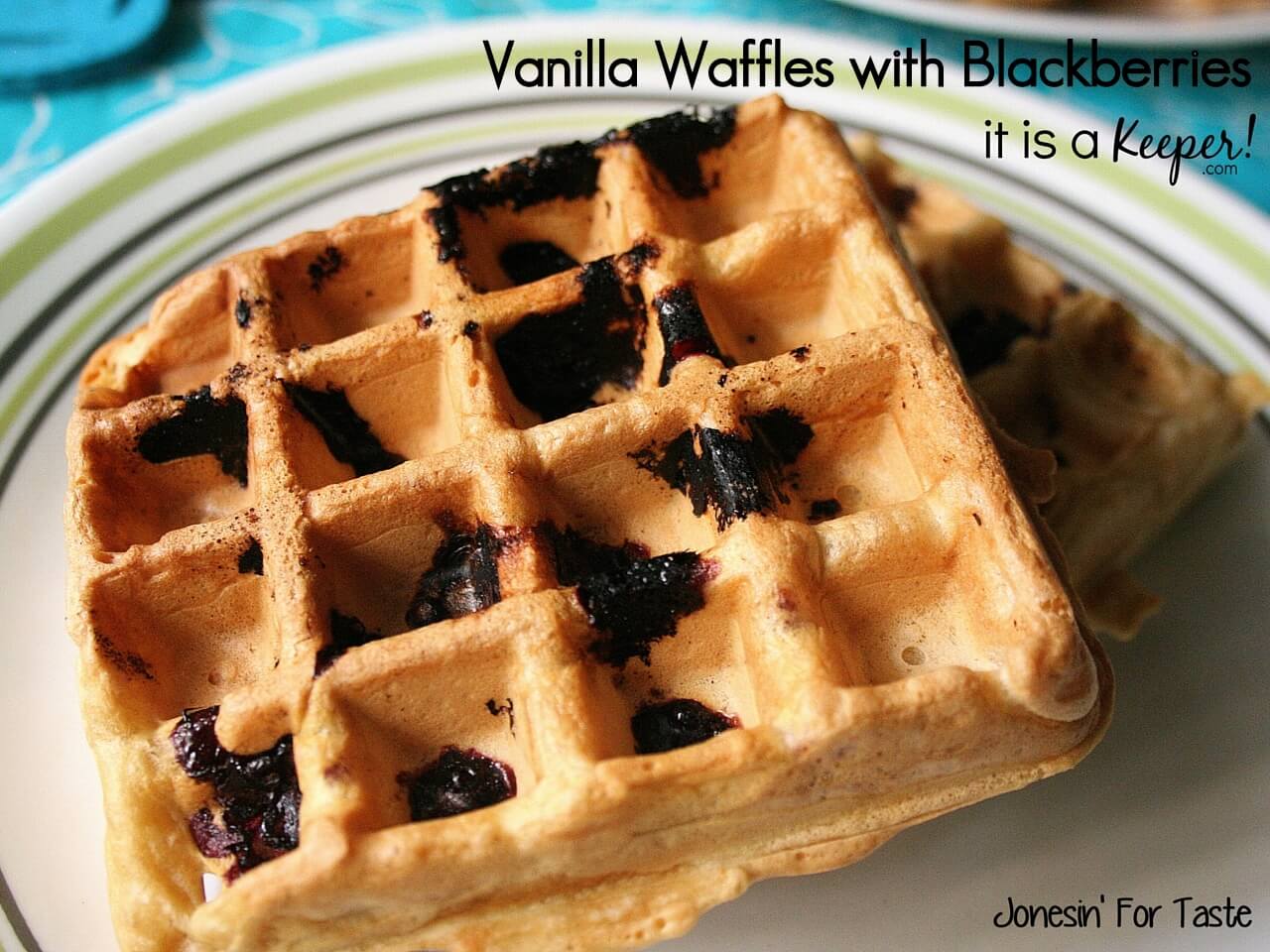 Vanilla Waffles with Blackberries 