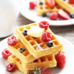 Bisquick waffles with berries.