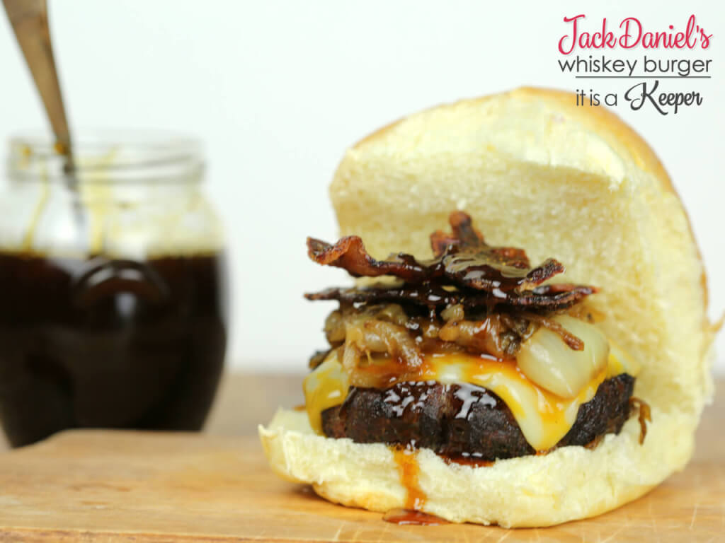Jack Daniel's Whiskey Burger - this burger recipe is over the top with bacon and a killer Jack Daniels whiskey sauce