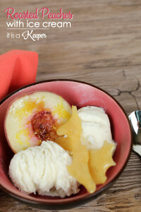 Roasted Peaches with Ice Cream - this easy dessert recipe is fresh and cool
