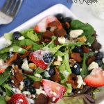Bacon and Berry Salad - this fresh salad recipe is loaded with bacon and berries and topped with a Mojito dressing