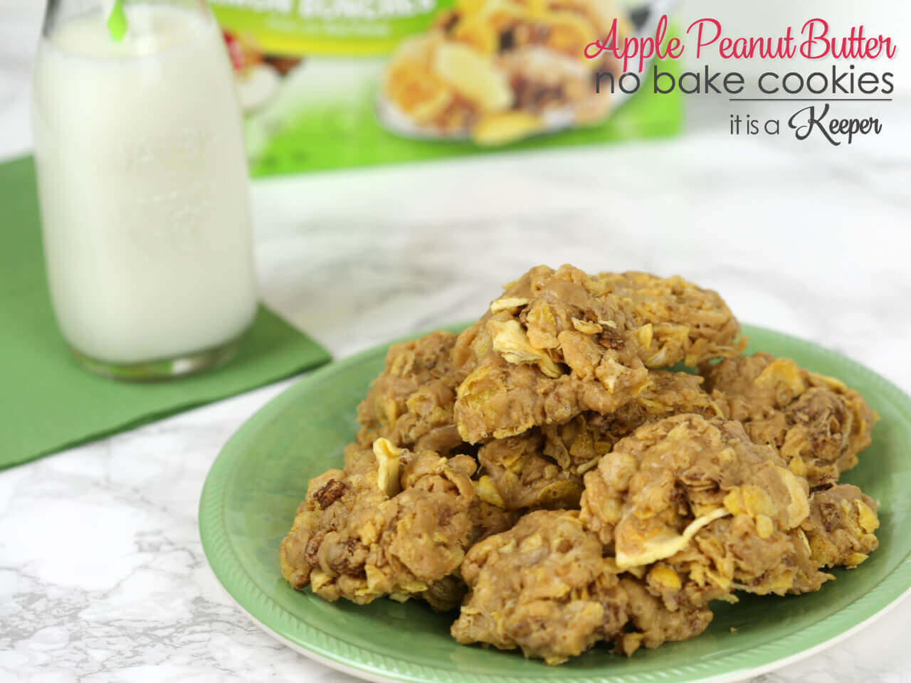 Apple Peanut Butter No Bake Cookies - this easy recipe is a great snack or dessert