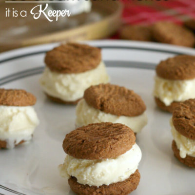 Gingersnap Eggnog Ice Cream Sandwiches - this easy frozen treat recipe is perfect for Christmas