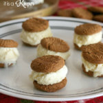 Gingersnap Eggnog Ice Cream Sandwiches - this easy frozen treat recipe is perfect for Christmas