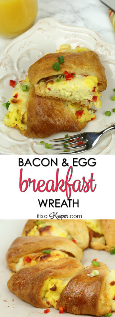 Bacon Breakfast Wreath - this easy make ahead breakfast ring recipe is always a hit