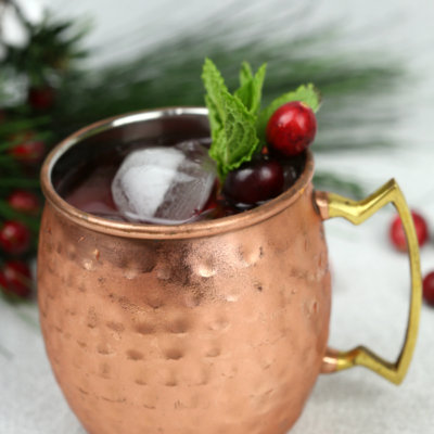 Holiday Mule Cocktail - this festive Moscow Mule has a cranberry twist and is one of my favorite simple cocktail recipes
