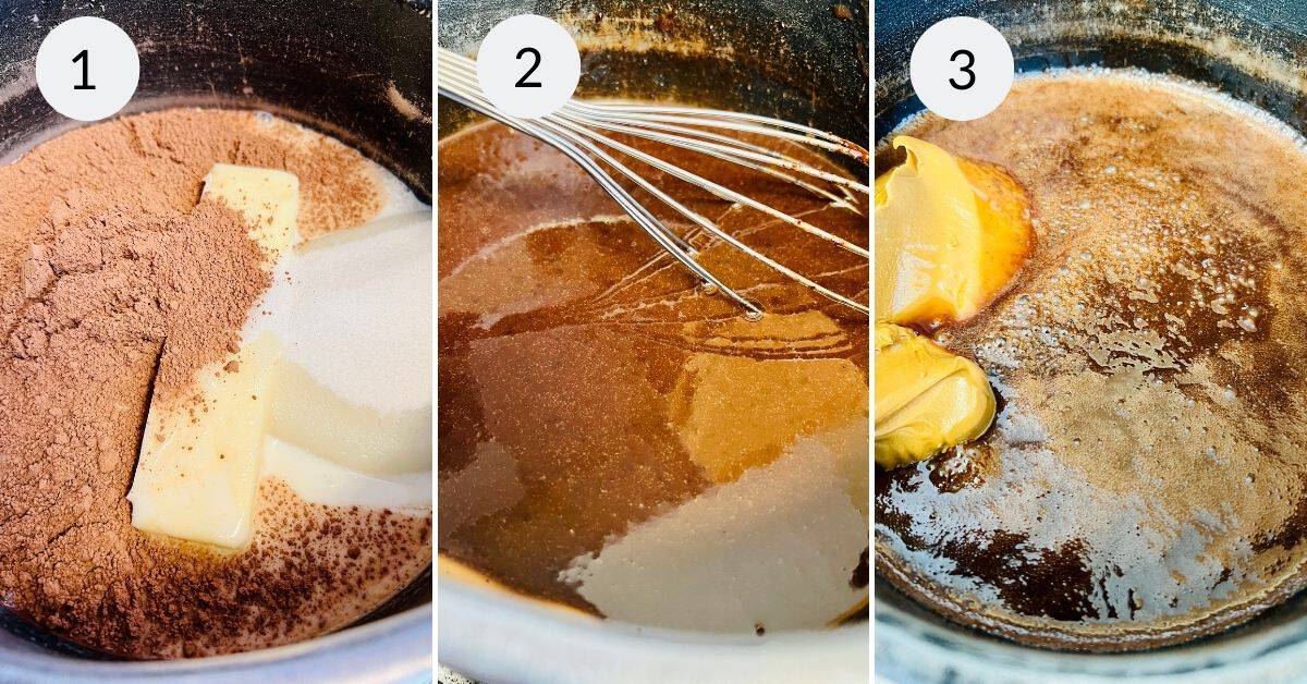 Mixing the cookie batter.