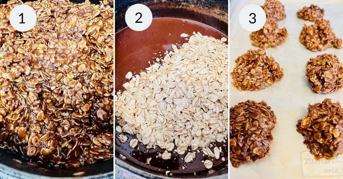 Fishing the cookies and forming the finished cookie.