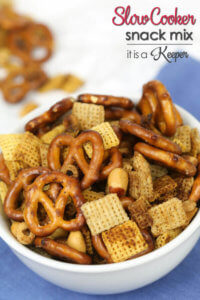 Slow Cooker Snack Mix - this easy crock pot recipe is full of flavor and simple to make