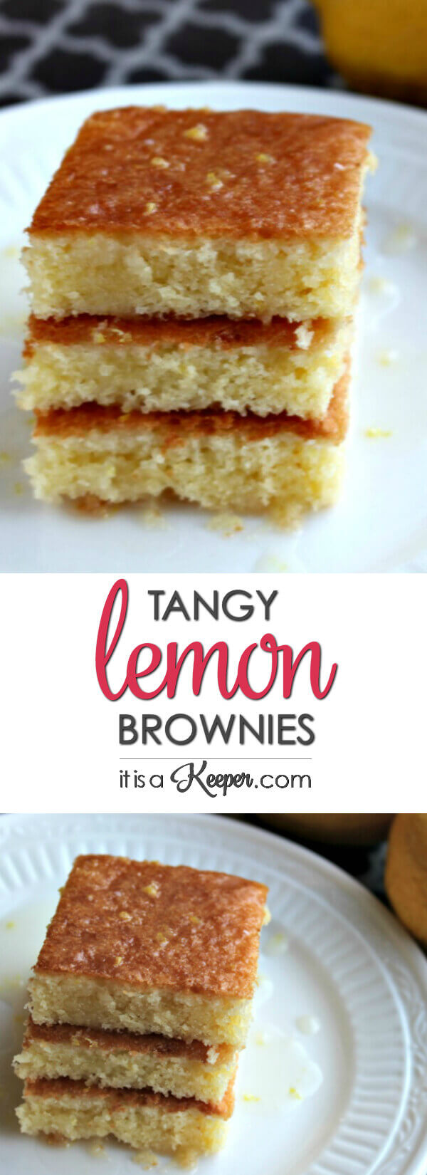 Tangy Lemon Brownies - this easy dessert recipe is bright and refreshing 