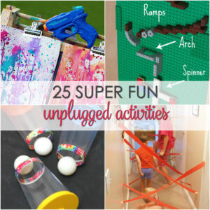 Here are 25 Super Fun Unplugged Activities for Kids that are perfect boredom busters for snow days and rainy days
