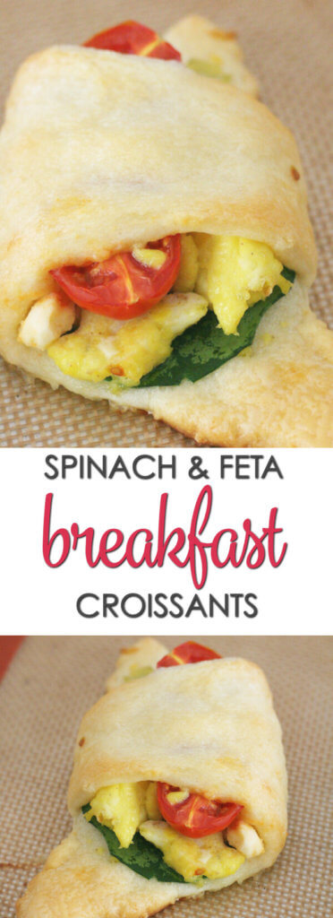 Spinach and Feta Breakfast Croissants - this tasty recipe is ready in under 30 minutes. They are perfect for breakfast on the go