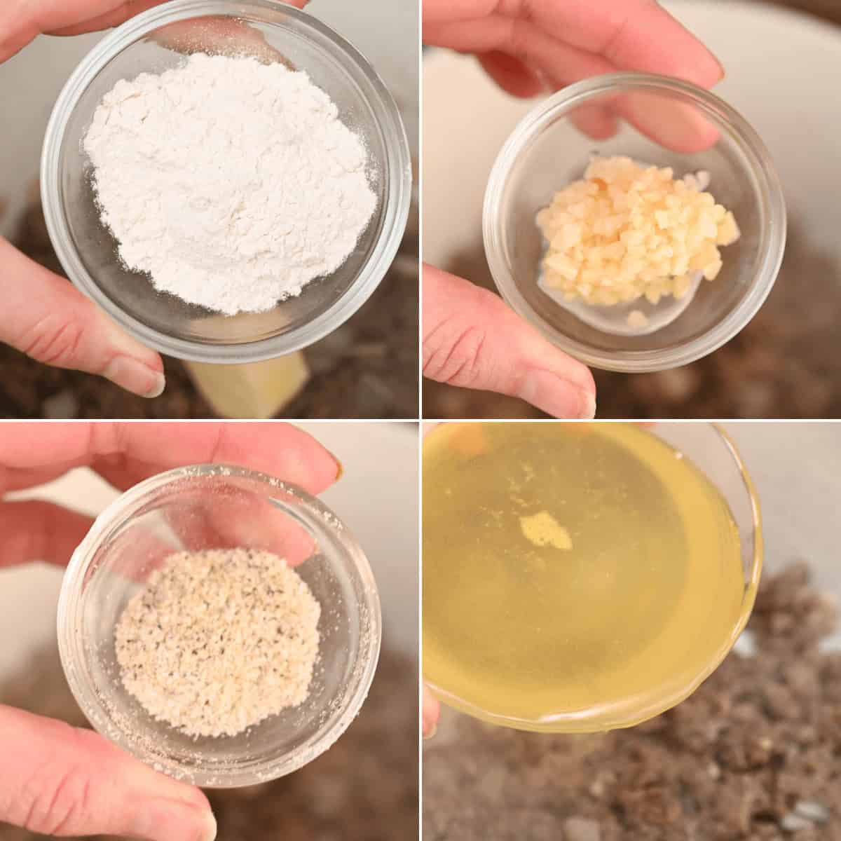 Adding the broth and seasoning to the soup.