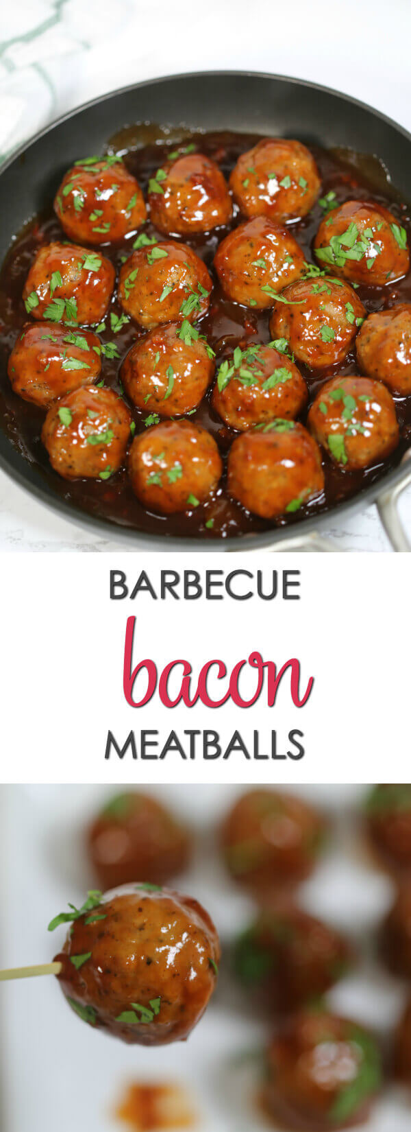 Barbecue Bacon Meatballs - this easy meatball recipe is great as a meal or an easy appetizer