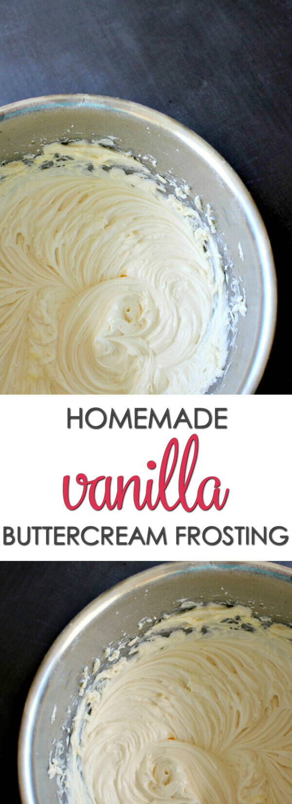 Homemade Vanilla Buttercream Frosting - this easy frosting recipe is perfect for all of your cakes and cookies 