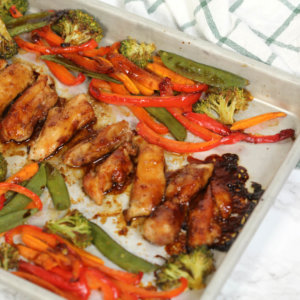 Sheet Pan Korean Chicken Dinner - this is one of my favorite easy sheet pan chicken dinners