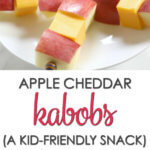 These Apple Cheddar Kabobs are an easy, kid-friendly snack idea.  They are portable, wholesome, and can be customized to fit your family's tastes.