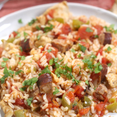 This easy Louisiana Jambalaya Recipe is perfect for busy nights. With very little hands-on time it’s easy to make and packed with flavor.