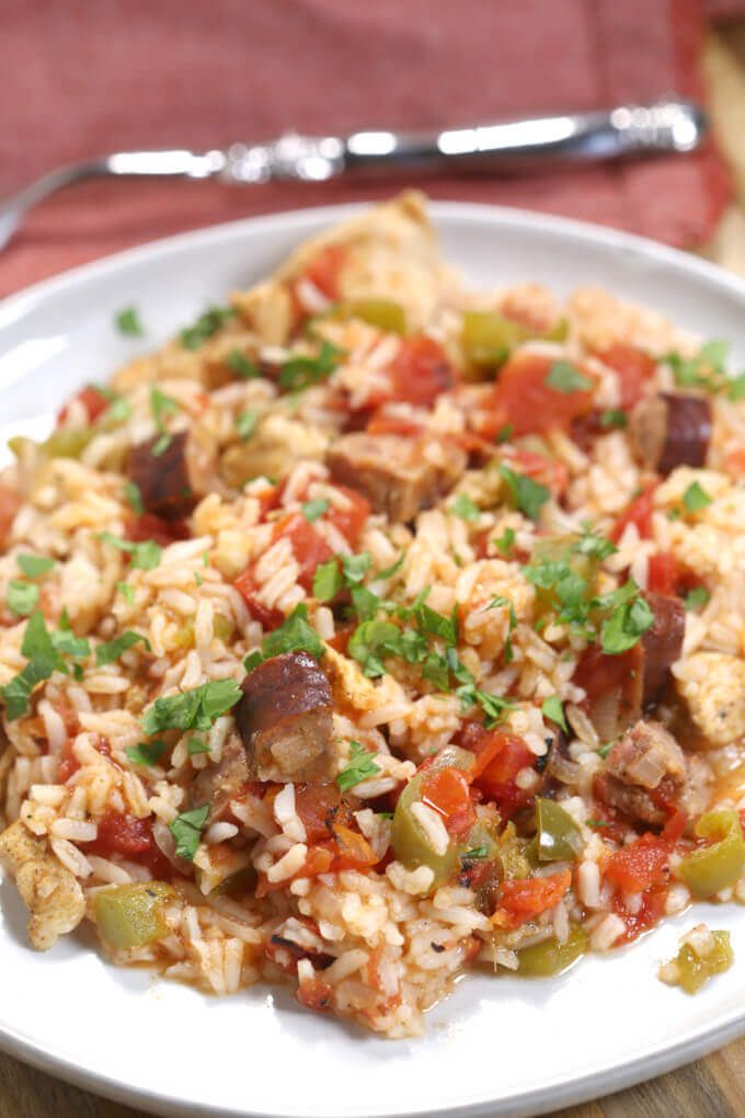 This easy Louisiana Jambalaya Recipe is perfect for busy nights. With very little hands-on time it’s easy to make and packed with flavor.
