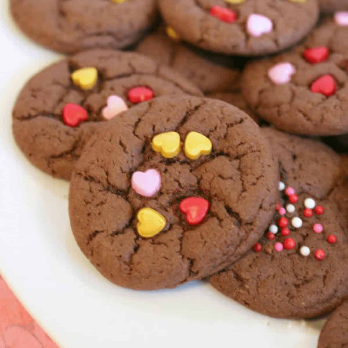 Valentine Chocolate Cake Mix Cookies