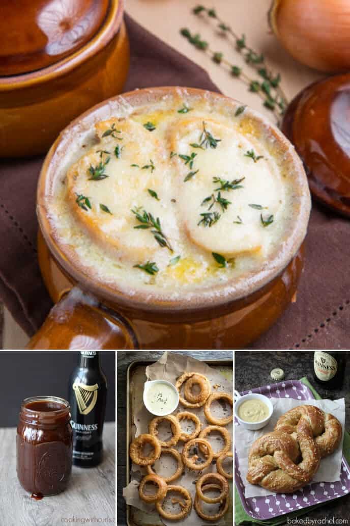 A collection of Irish appetizer recipes with Guinness Stout
