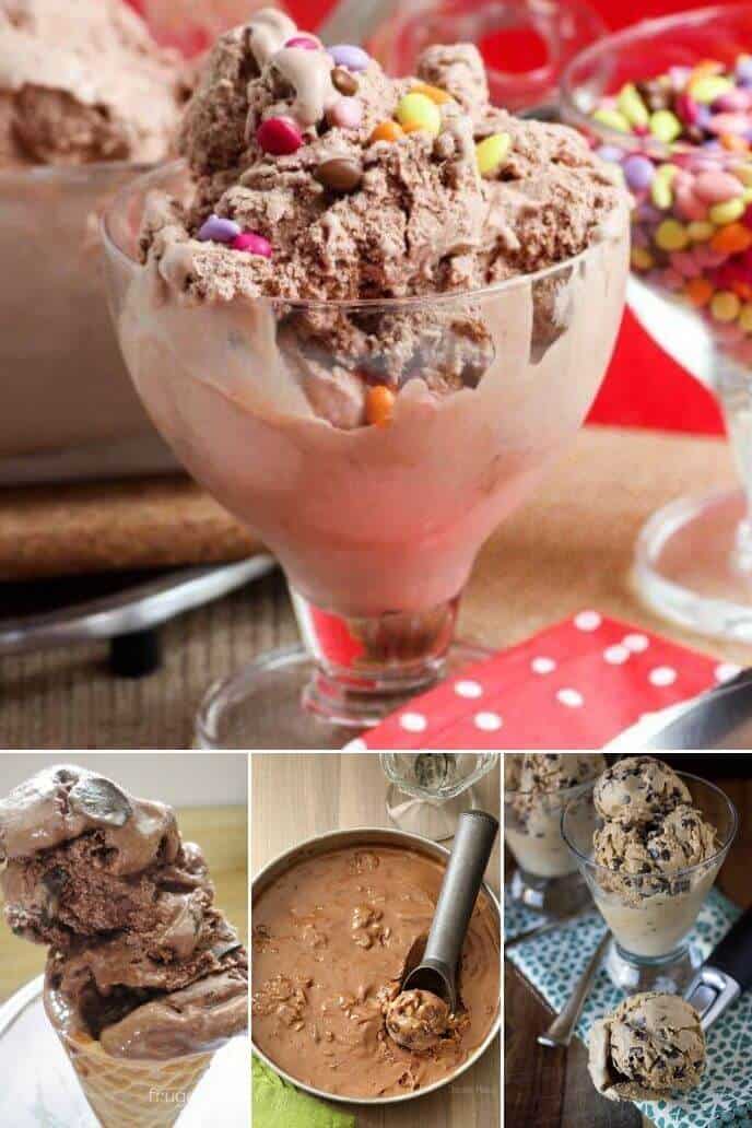 Collection of homemade chocolate ice cream recipes