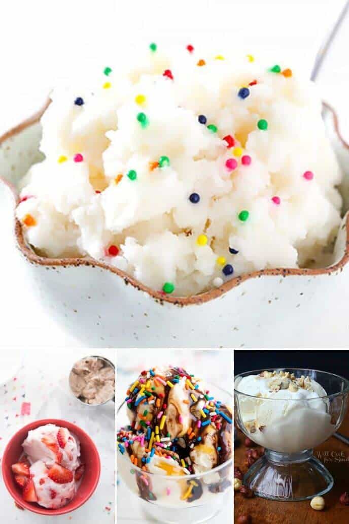 Collection of homemade ice cream in a bag recipes