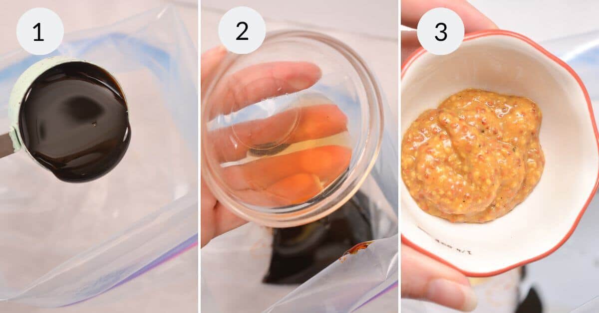 Making the marinade.