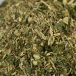 A white bowl filled with the blend.