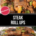 Two views of the steak roll ups.