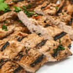 Sliced honey lime chicken.
