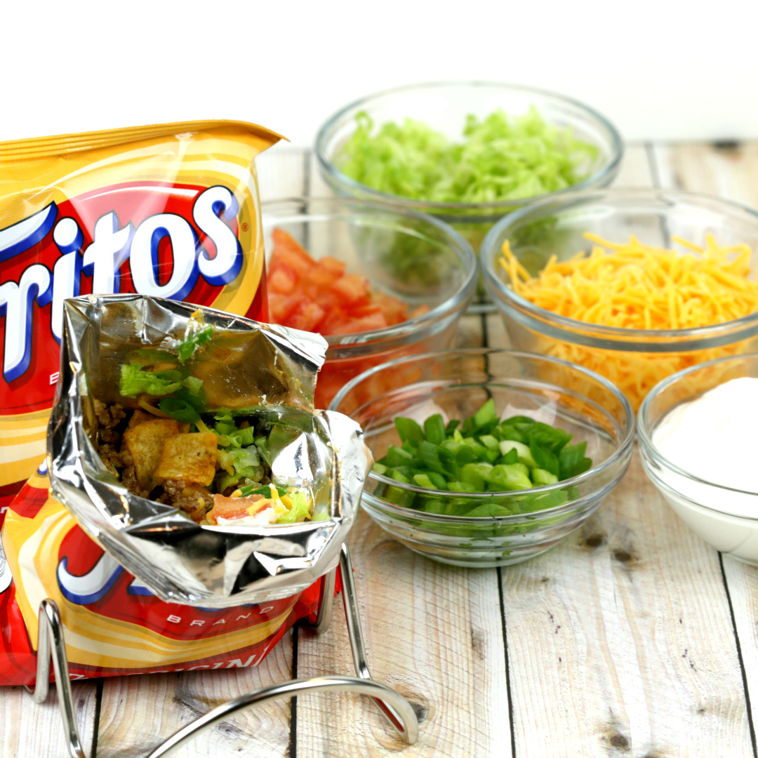 Ingredients to make the walking tacos.