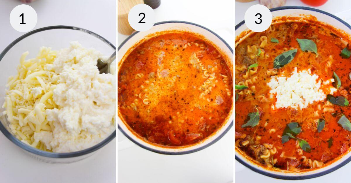 Pictures showing the steps of making a delicious dish.