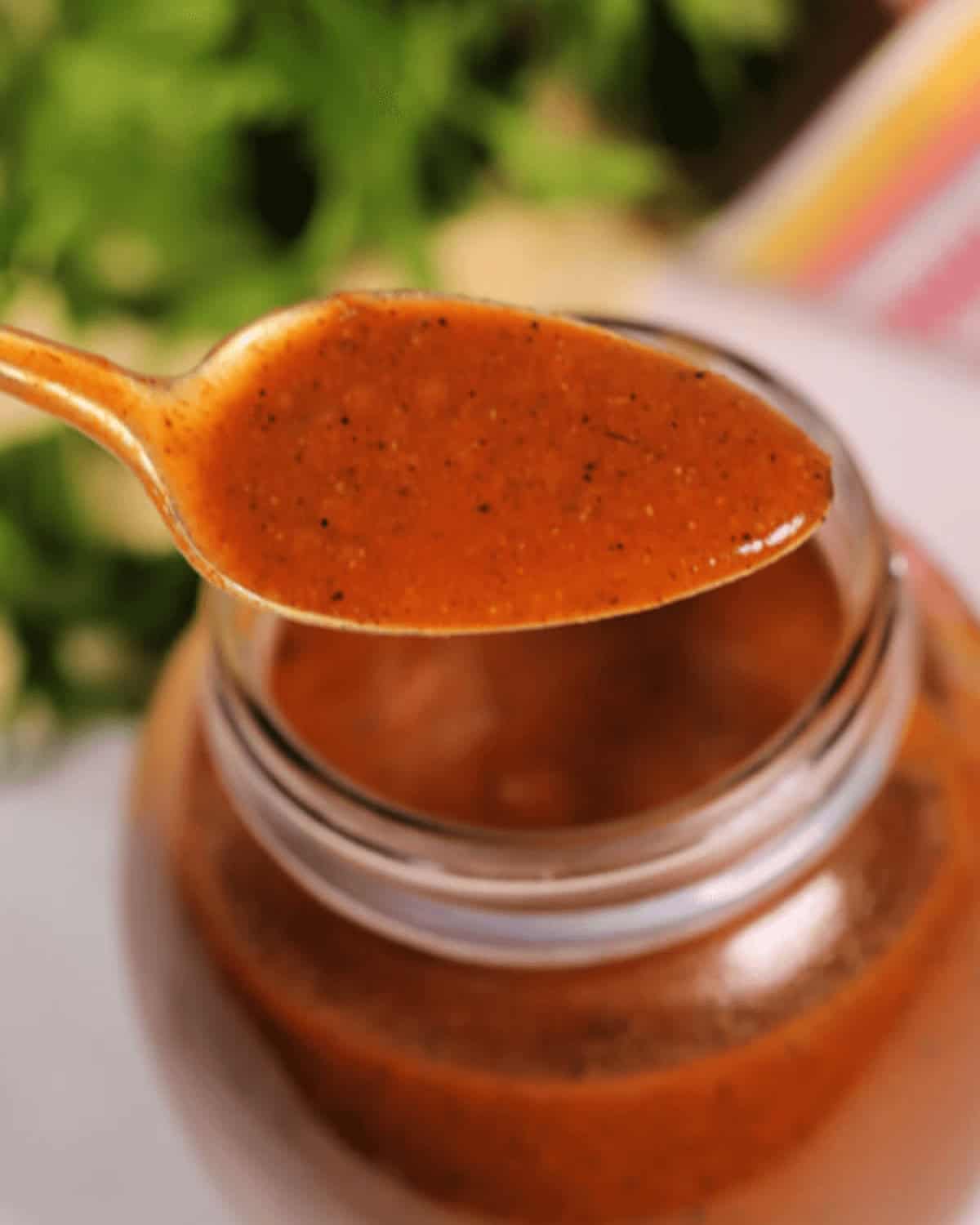 A spoon in the finished dish.